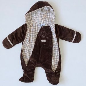 Little By Little Baby Bunting | One-Piece Warm Baby Outerwear | Size 9M